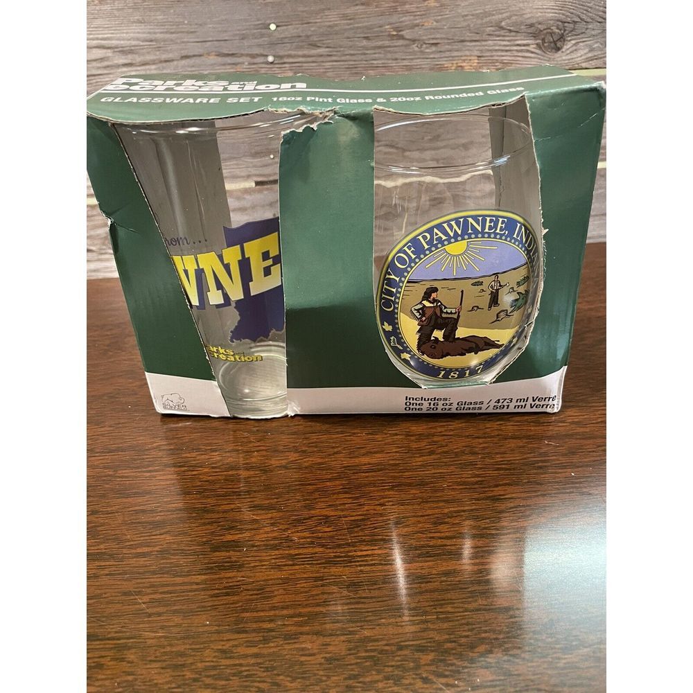 Pawnee Indiana Parks And Recreation Glass Set Of‎ 2